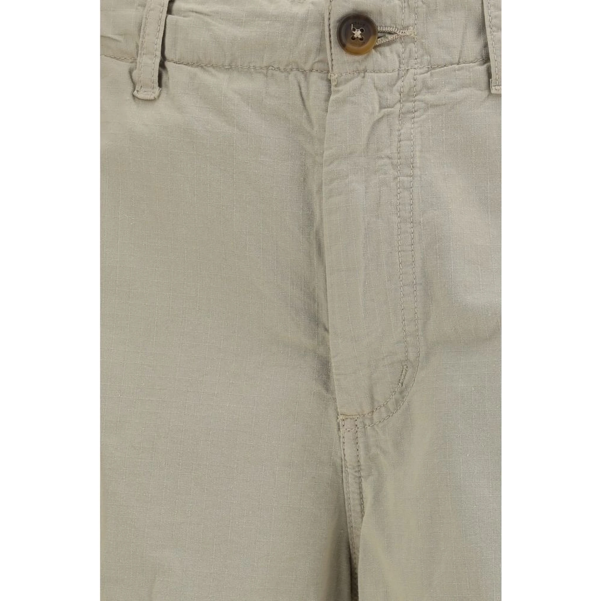 Beige Cotton Bermuda Shorts