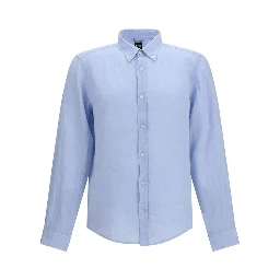 Blue Linen Dress Shirt