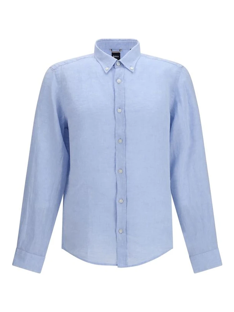 Blue Linen Dress Shirt