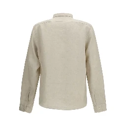 Beige Linen Dress Shirt