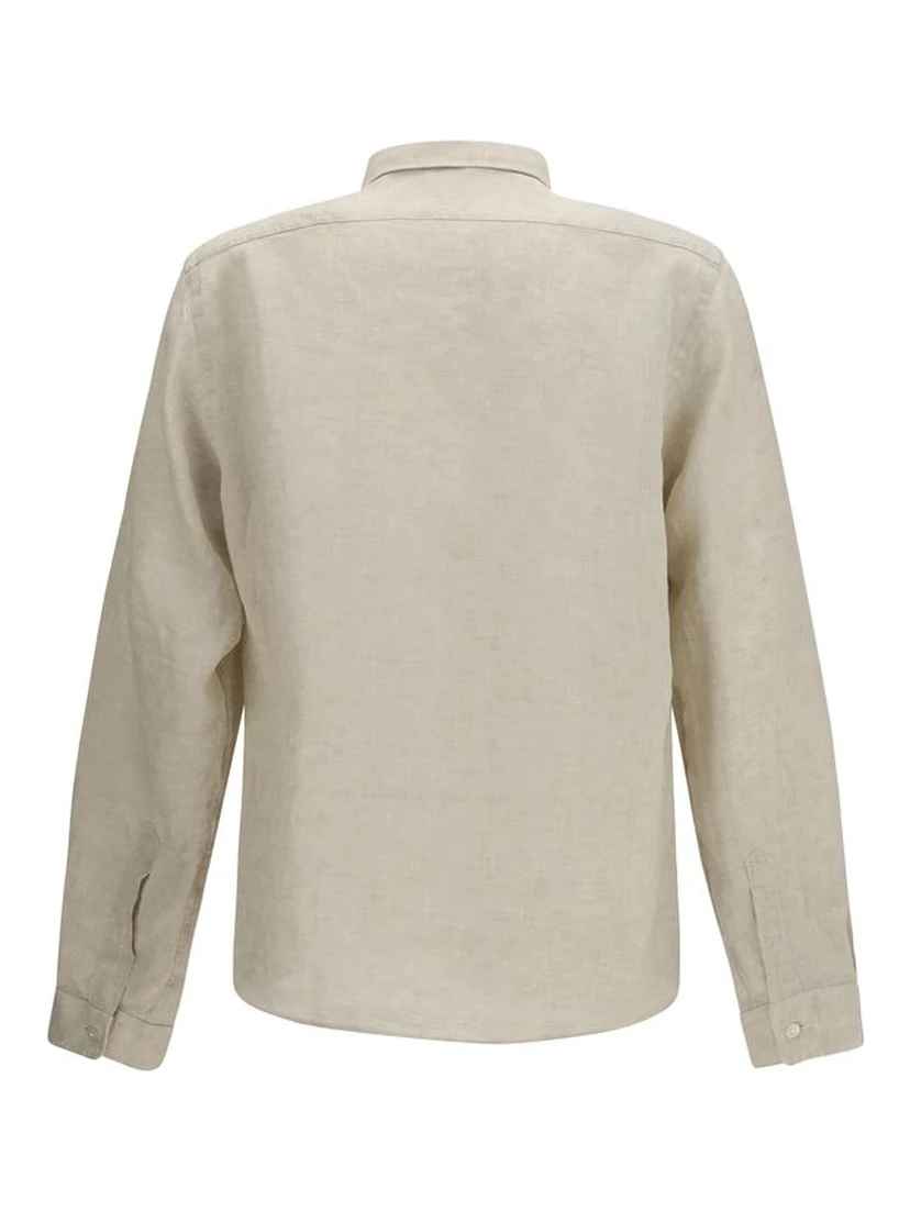 Beige Linen Dress Shirt