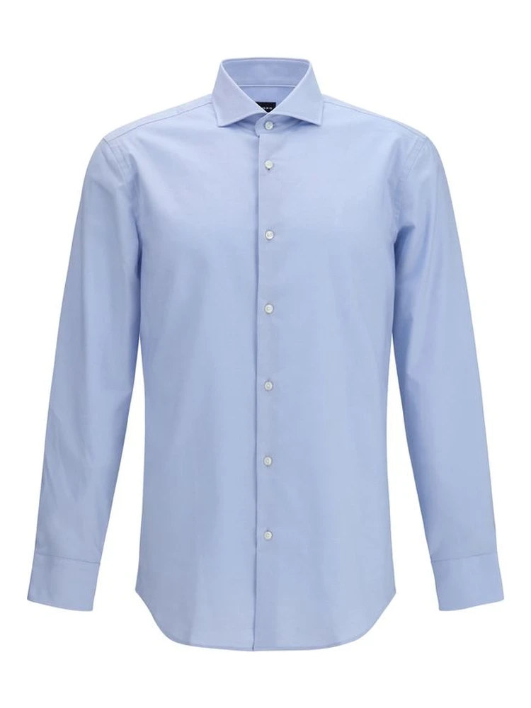 Blue Cotton Dress Shirt