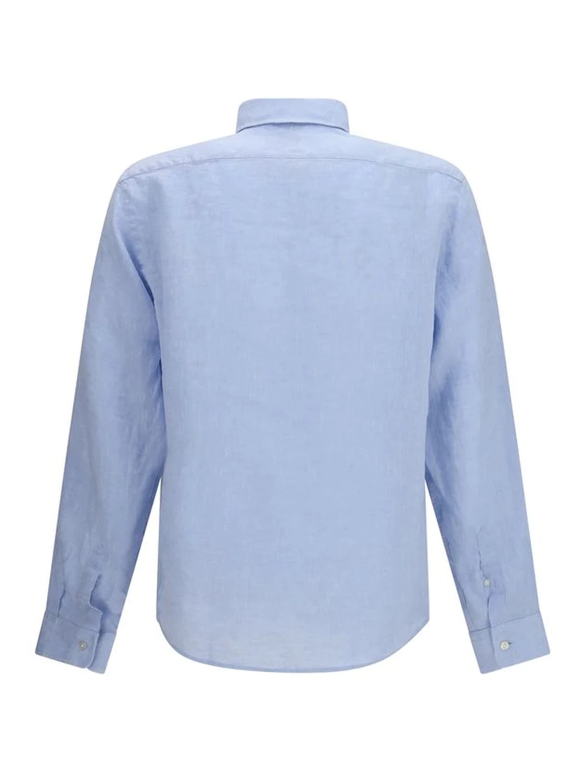 Blue Linen Dress Shirt