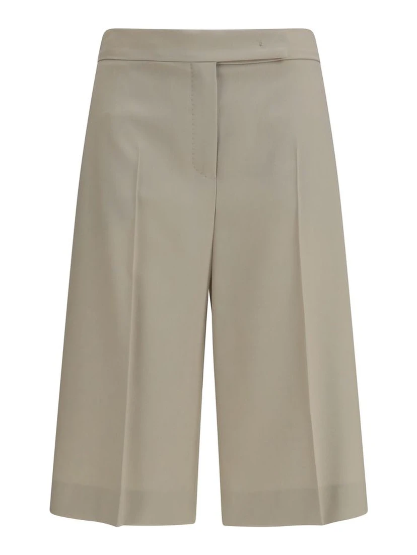 Beige Wool Oves Aries Bermuda Shorts