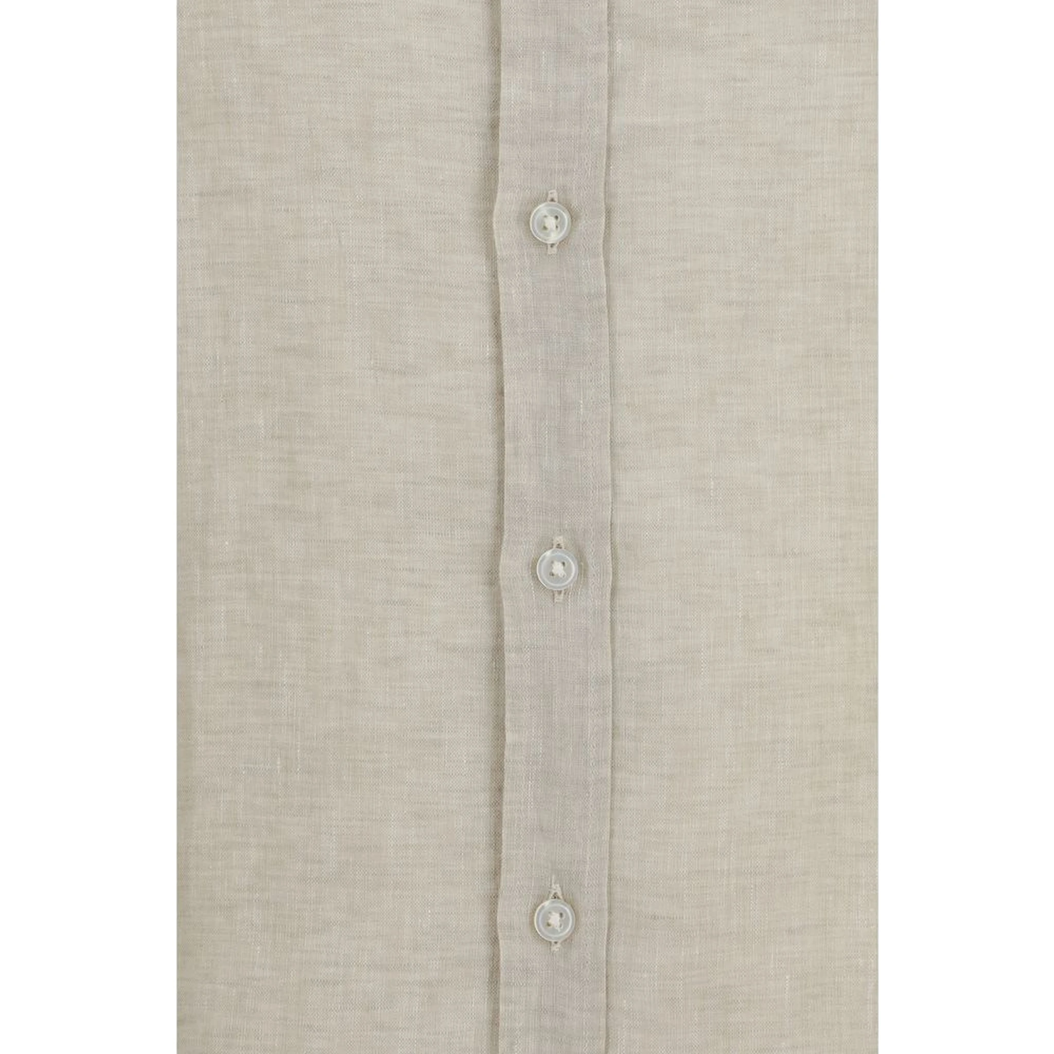 Beige Linen Dress Shirt