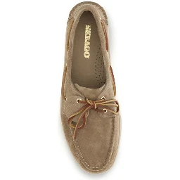 Beige Calf Leather Bos Taurus Slip-On Loafers