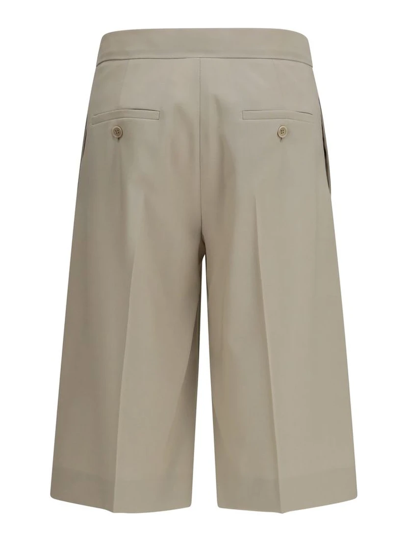 Beige Wool Oves Aries Bermuda Shorts