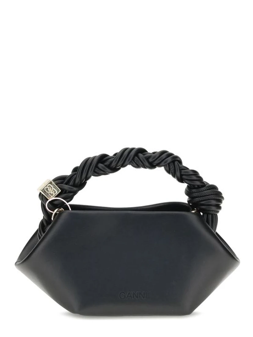 Black Recycled Leather Shoulder Bag