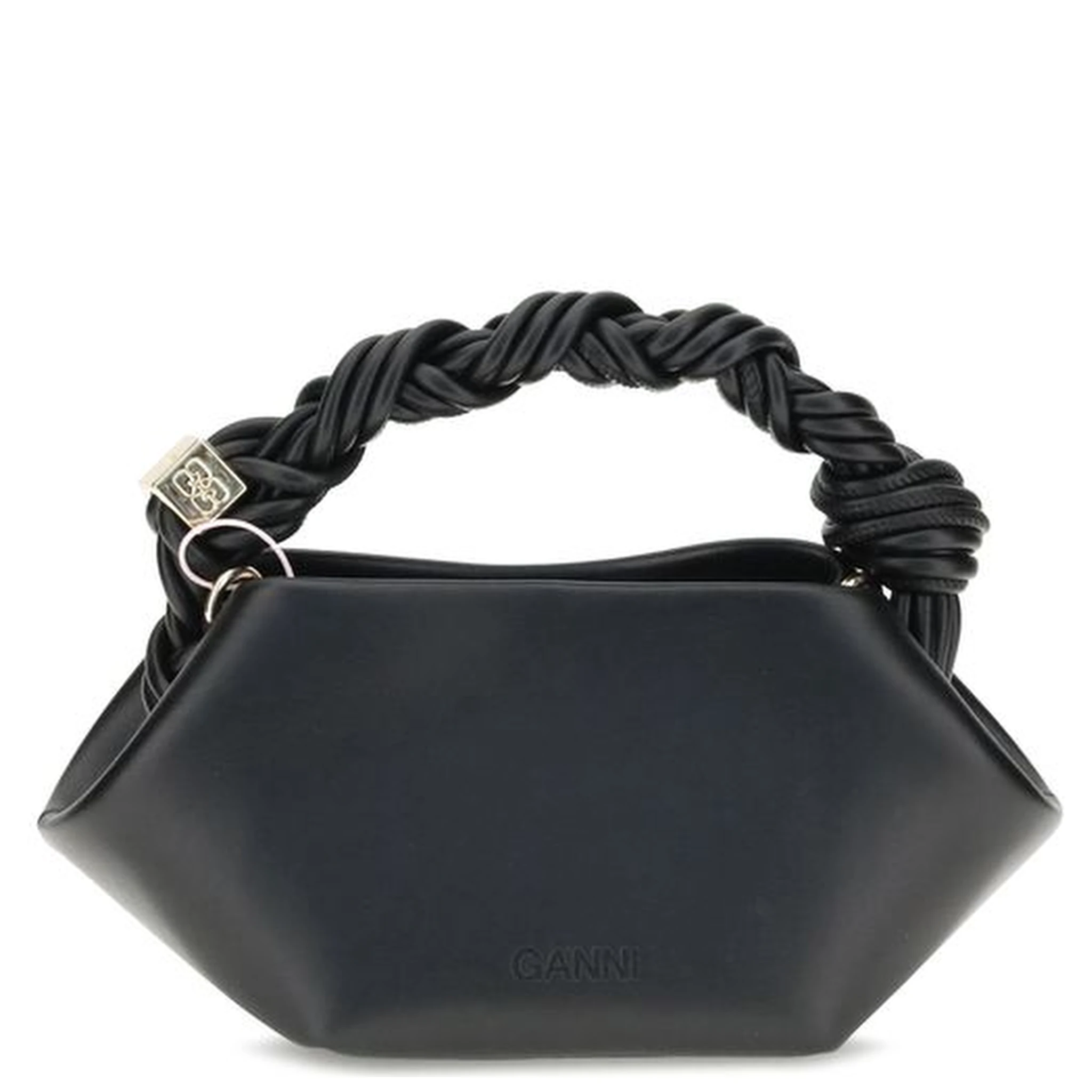 Black Recycled Leather Shoulder Bag
