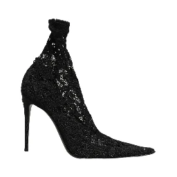 Black Socks Taormina Lace Pumps Boots Shoes