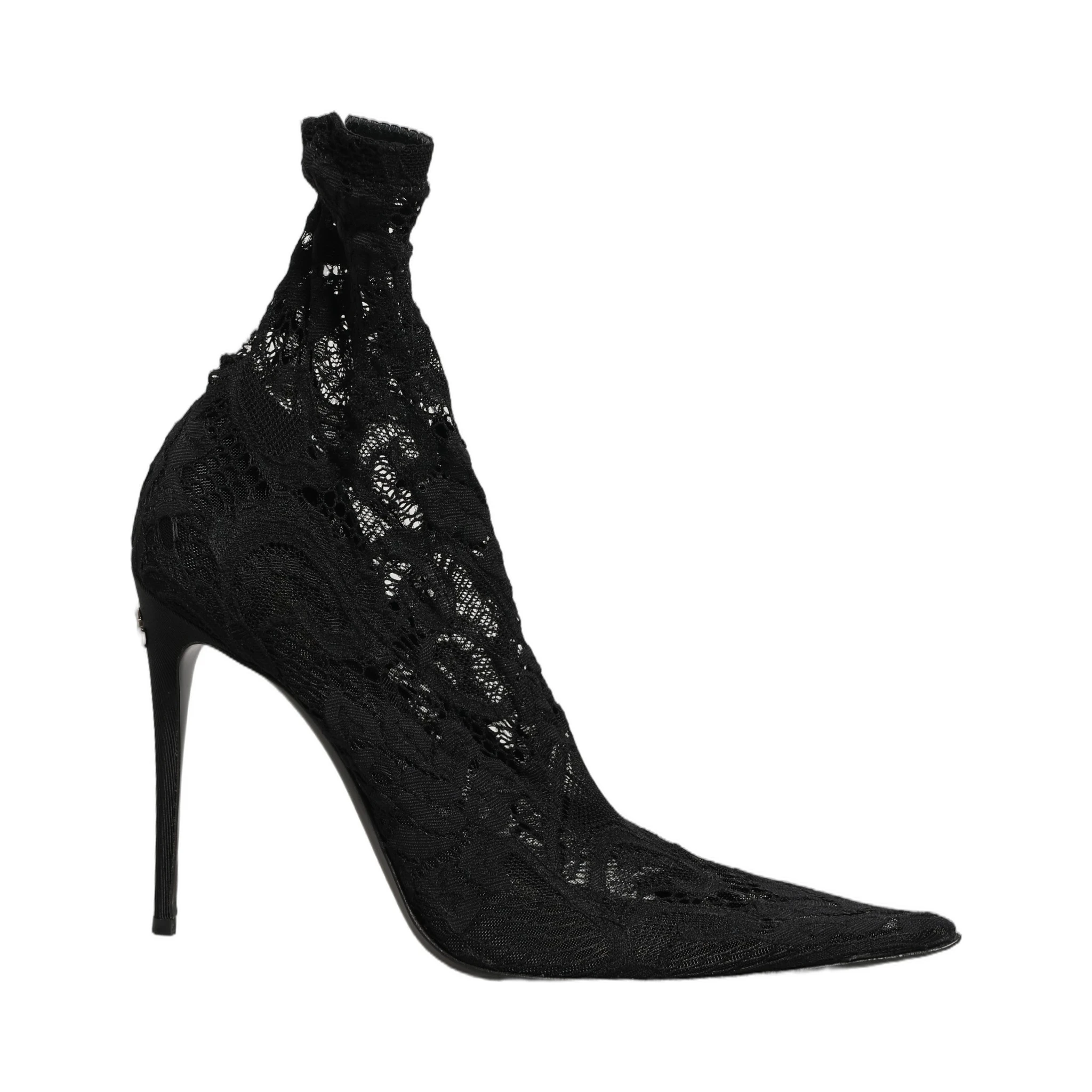 Black Socks Taormina Lace Pumps Boots Shoes