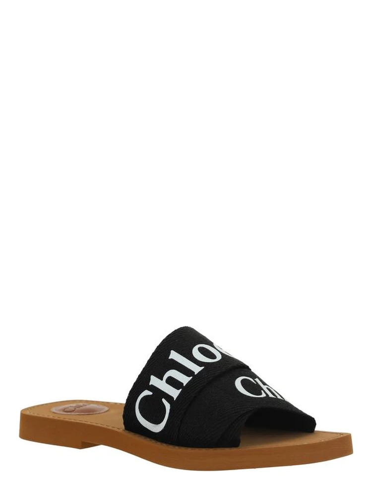 Black Linen Flat Sandals alternative