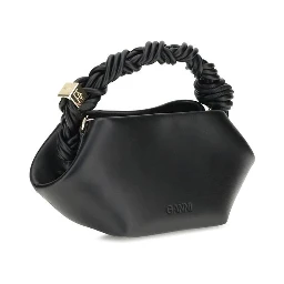 Black Recycled Leather Shoulder Bag
