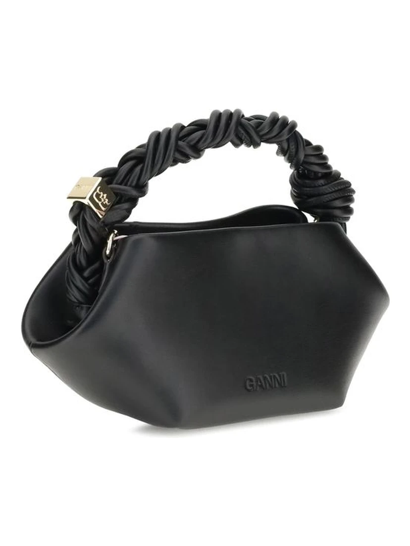 Black Recycled Leather Shoulder Bag