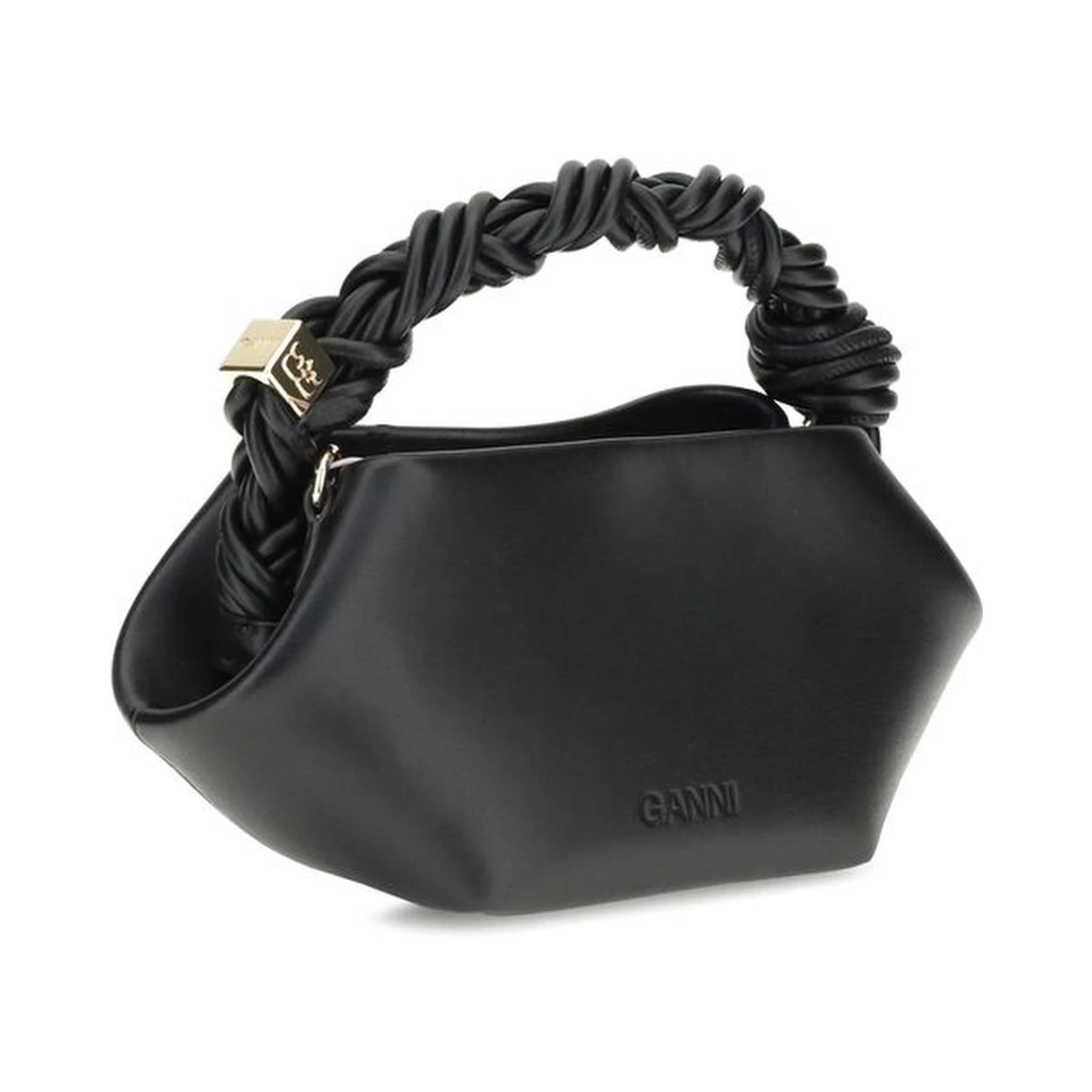 Black Recycled Leather Shoulder Bag