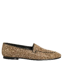 Gold Crystal Embellished Men Loafers Shoes
