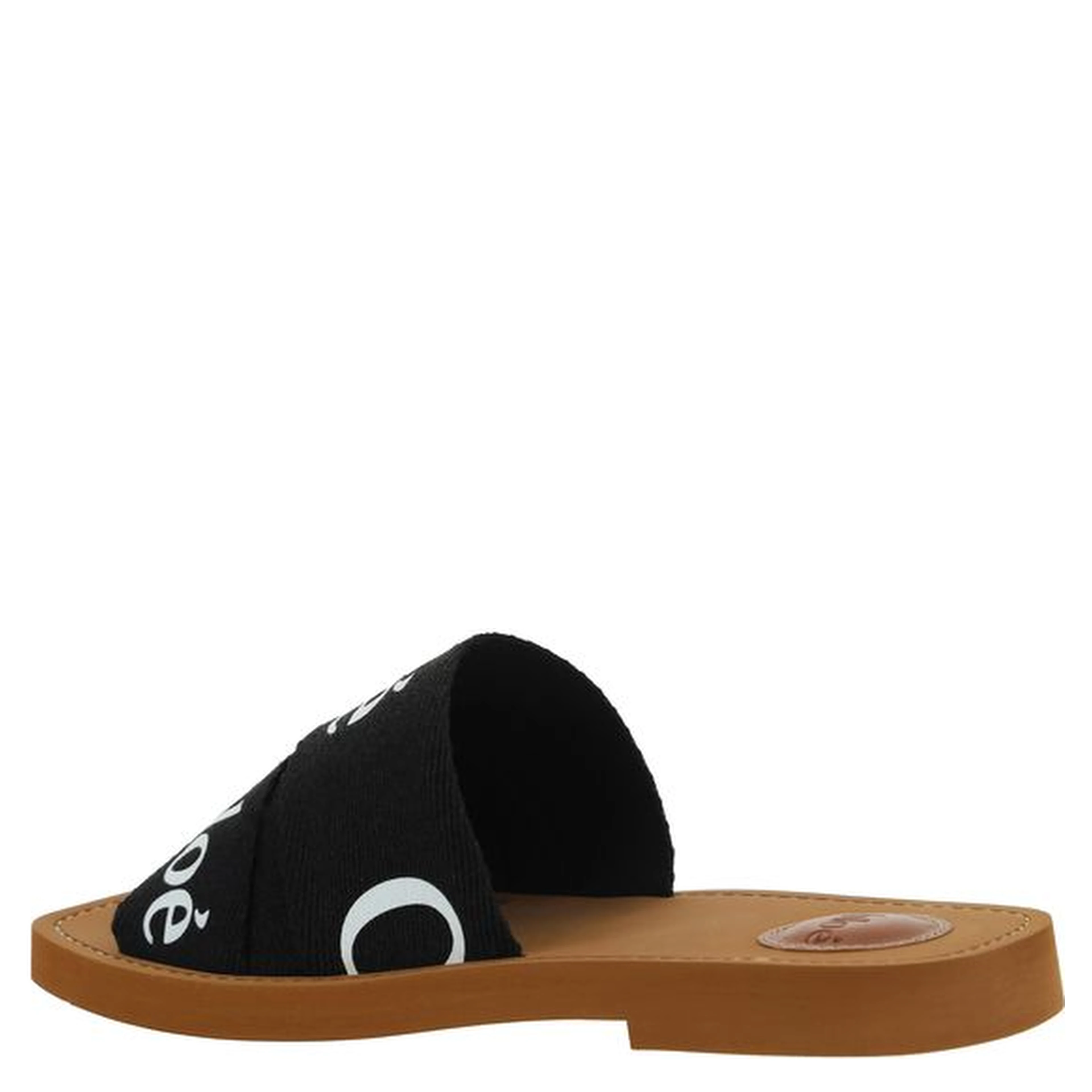 Black Linen Flat Sandals