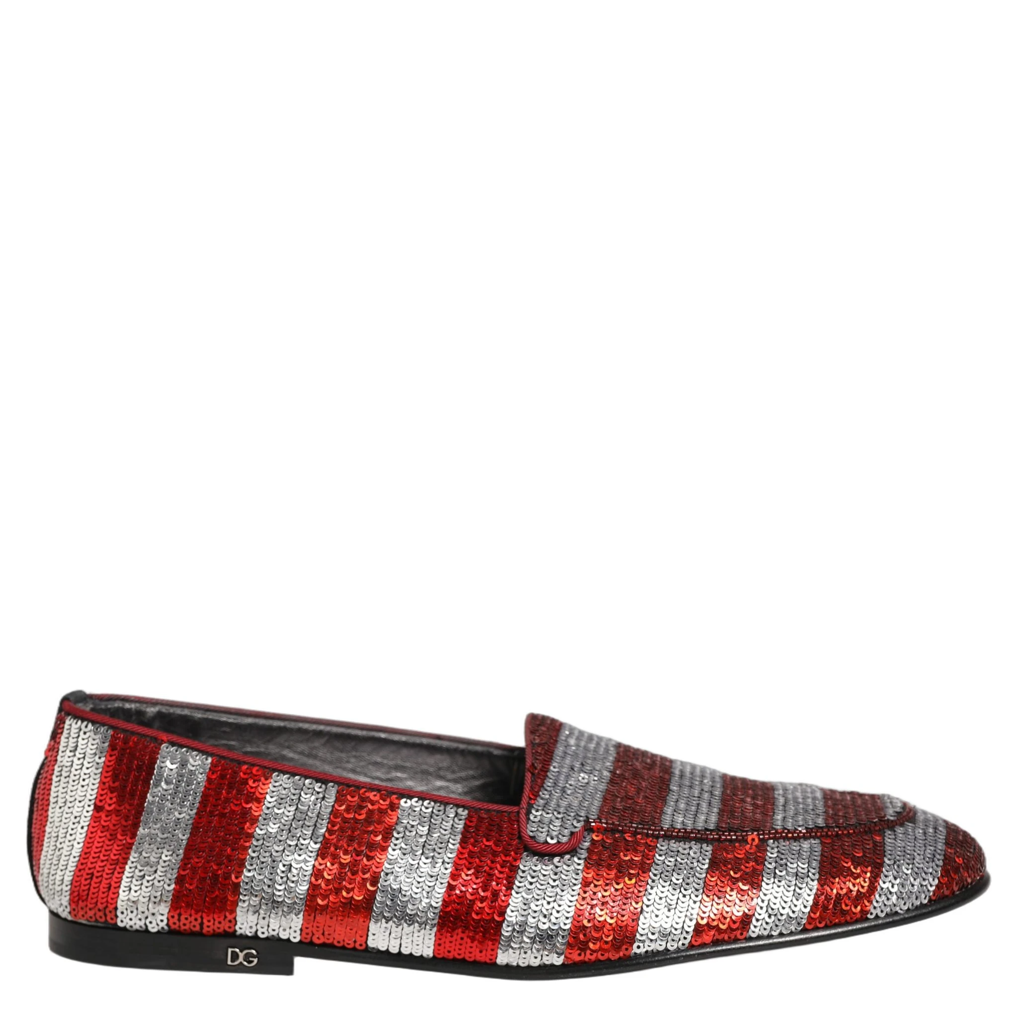 Multicolor Flag Sequin Dress Loafers Shoes