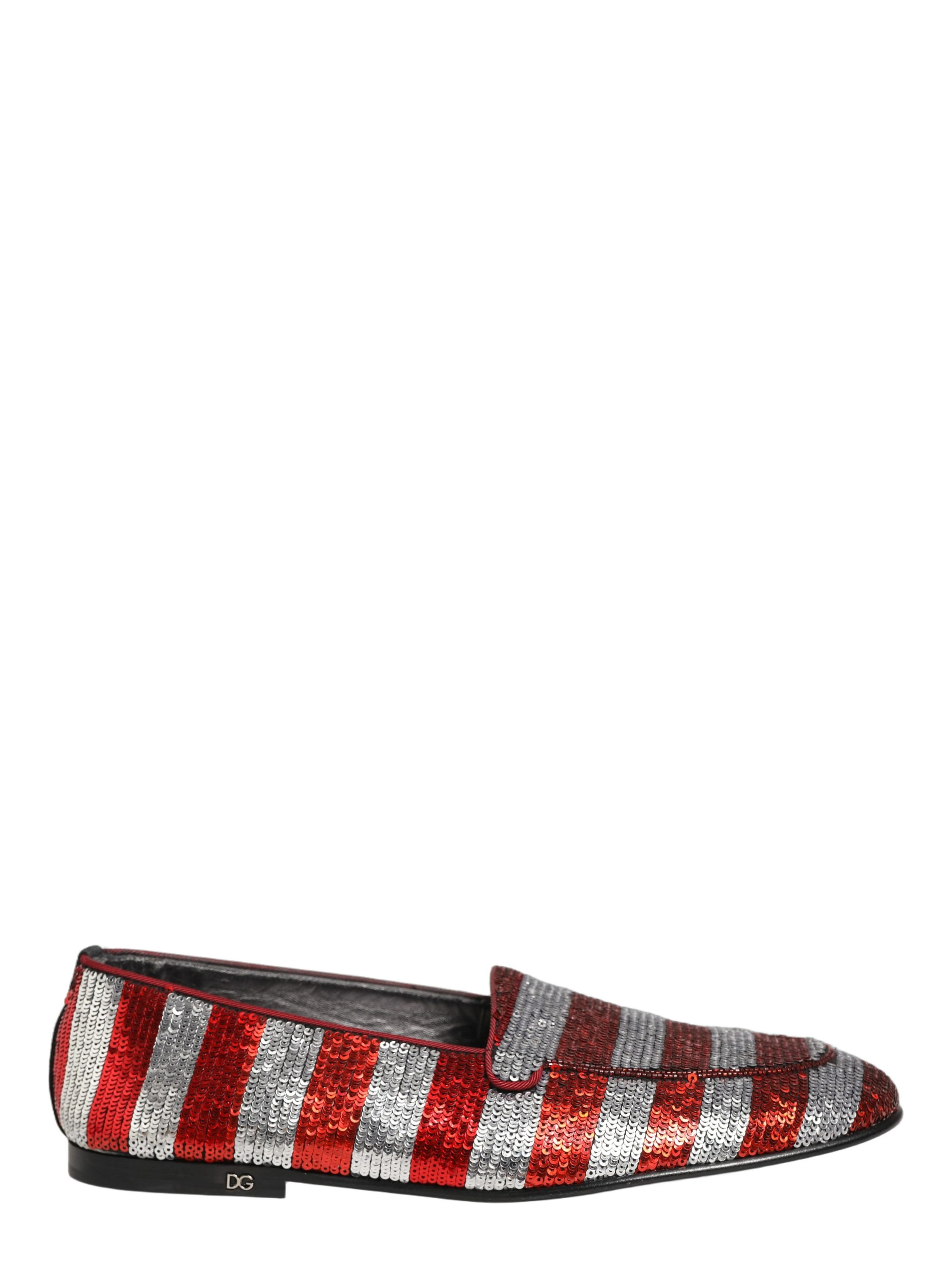 Multicolor Flag Sequin Dress Loafers Shoes