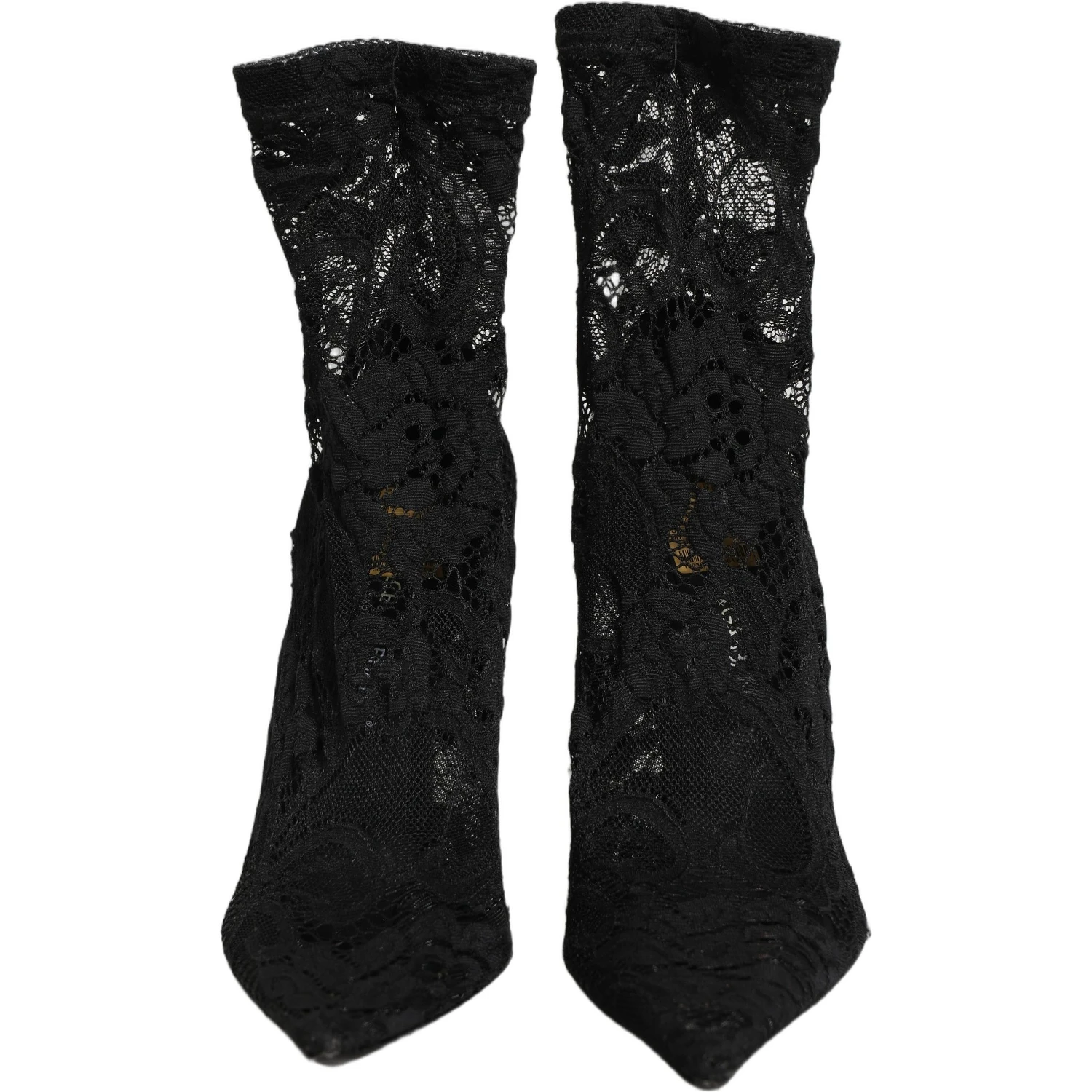 Black Socks Taormina Lace Pumps Boots Shoes