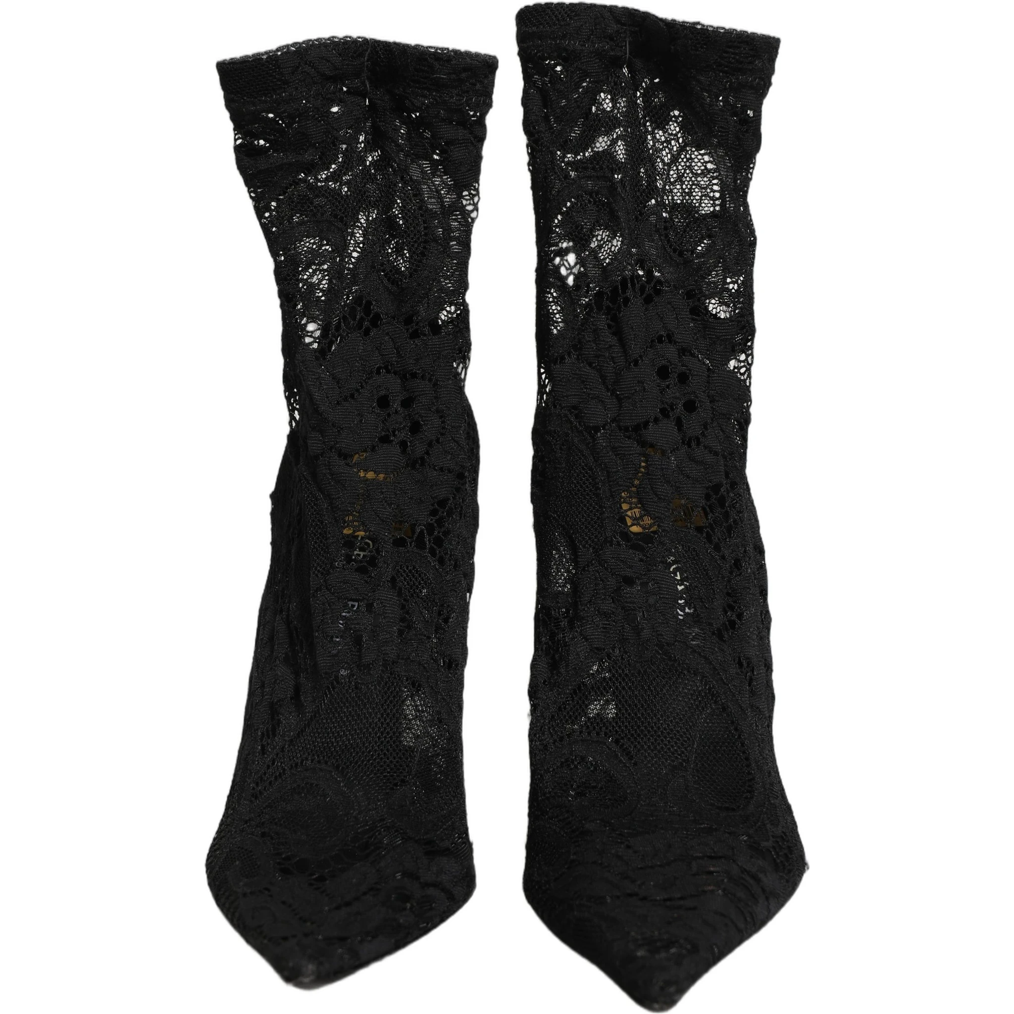 Black Socks Taormina Lace Pumps Boots Shoes