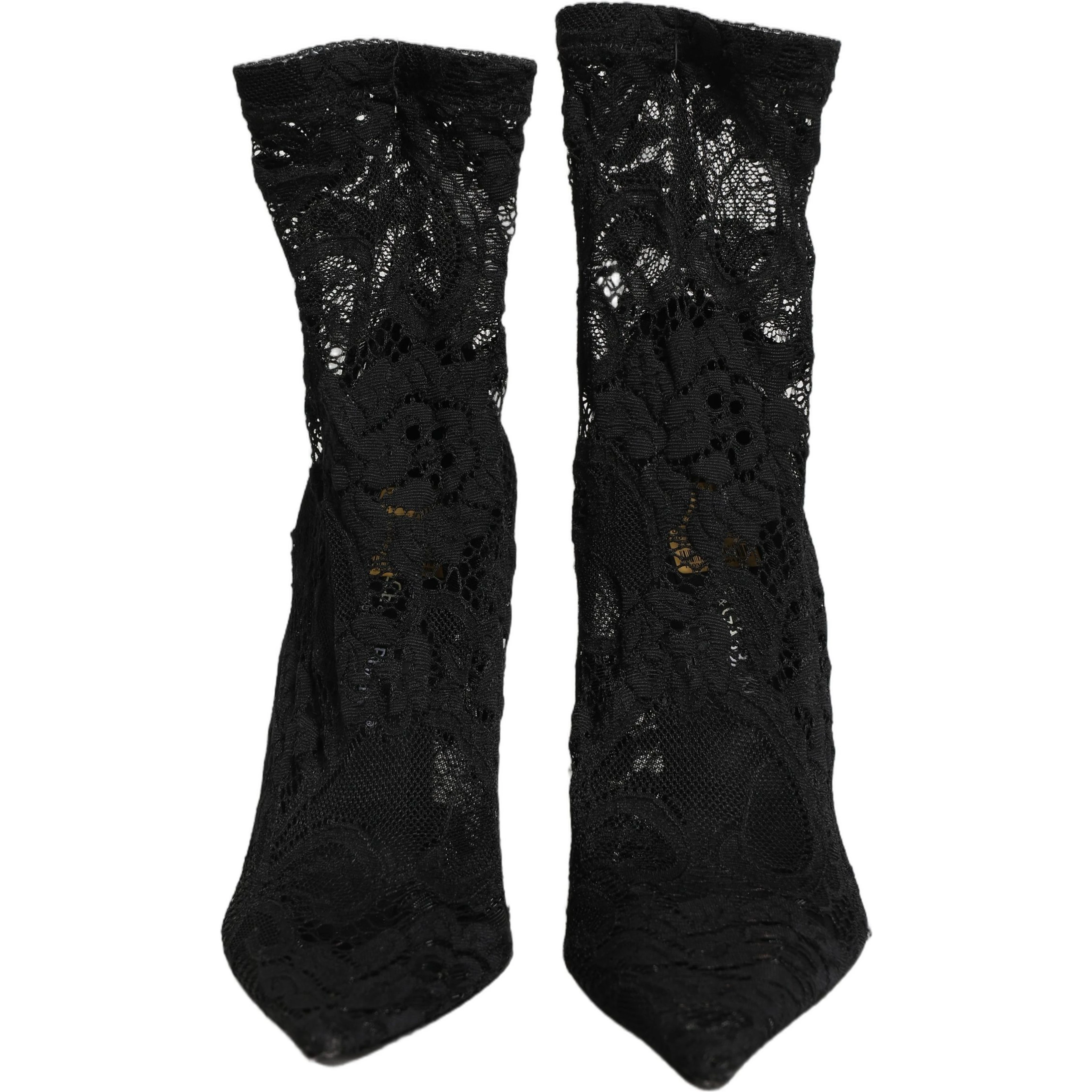 Black Socks Taormina Lace Pumps Boots Shoes