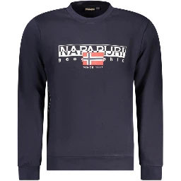 Blue Cotton Men Sweater