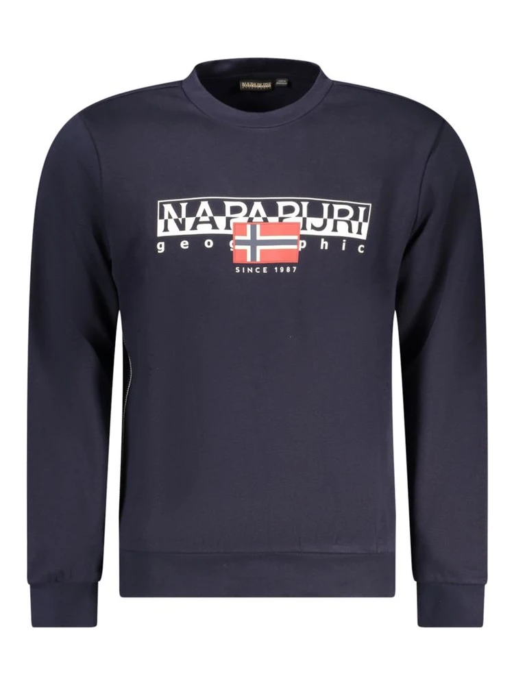 Blue Cotton Men Sweater