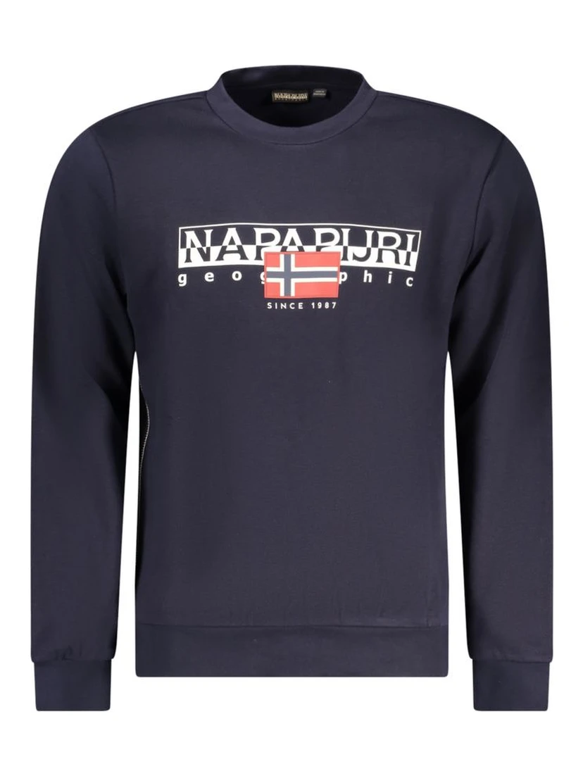 Blue Cotton Men Sweater