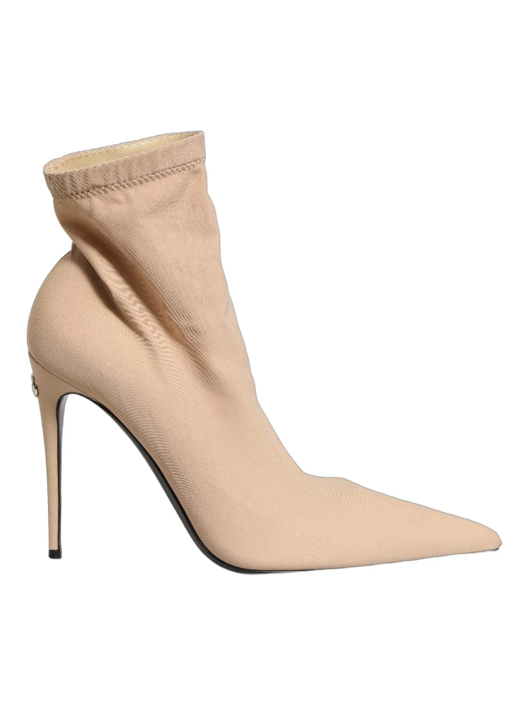 Beige Stretch Socks Heels Ankle Boots Shoes alternative