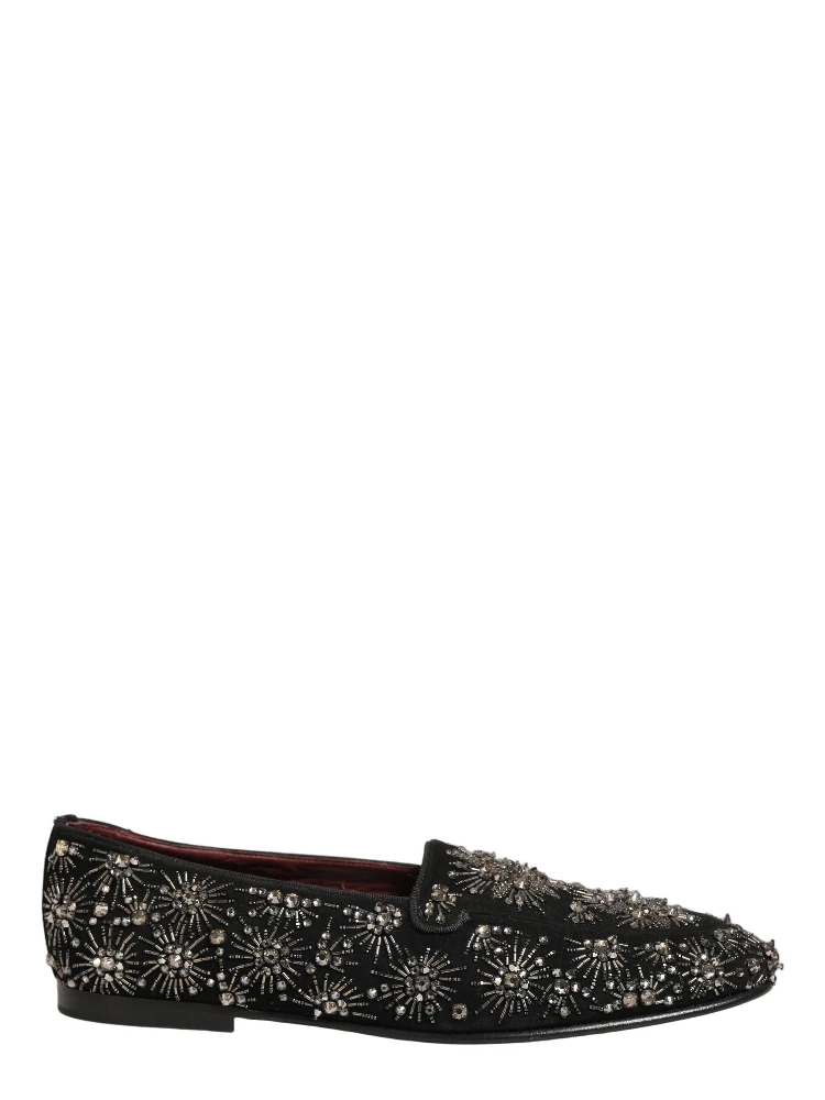 Black Crystal Embellished Dress Loafers Shoes alternative