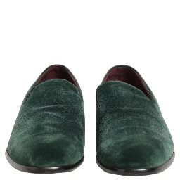 Green Suede Formal Slip On Men Loafers Shoes