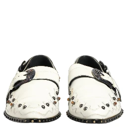 White Studded Formal Dress Monk Strap Shoes