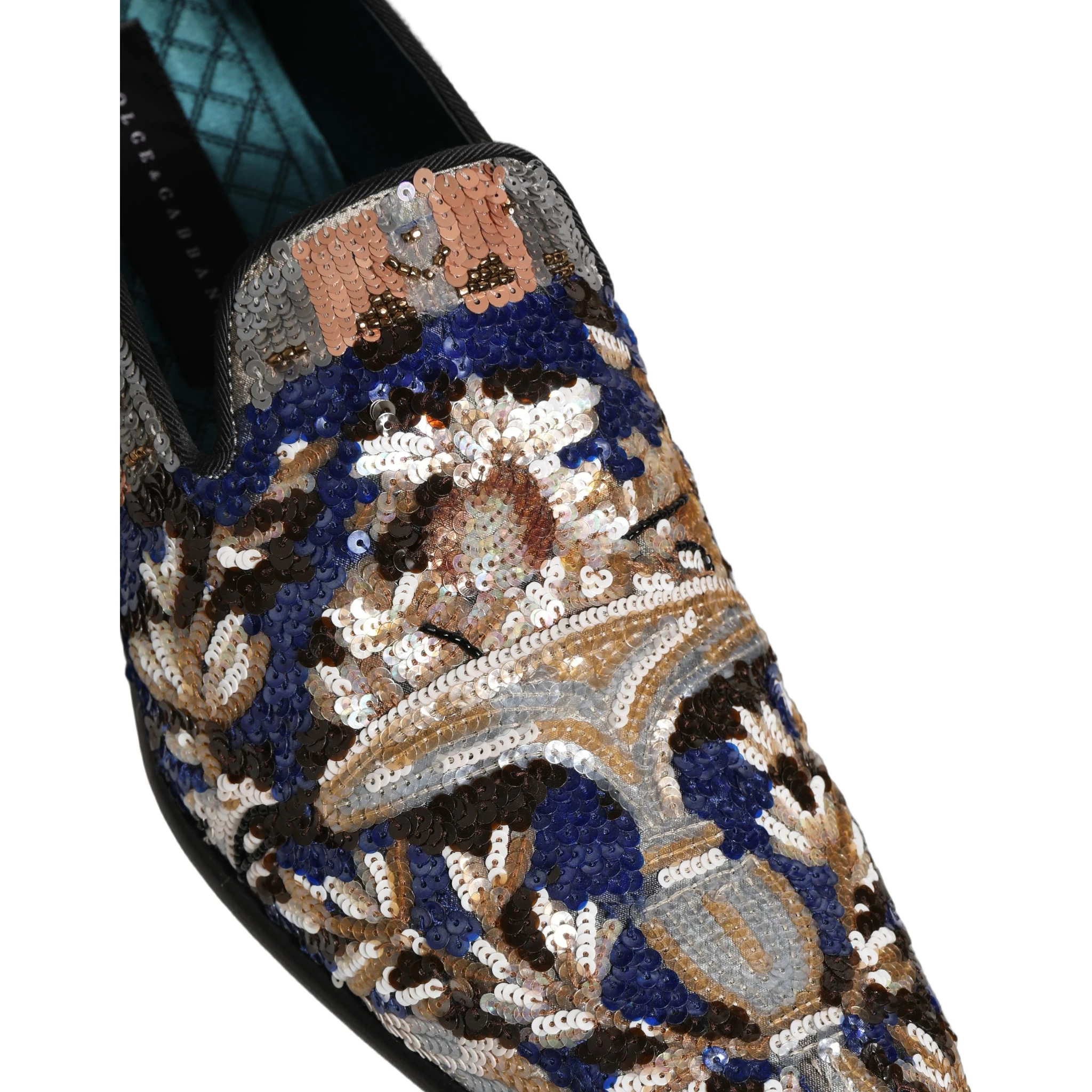 Multicolor Embroidered Sequin Loafers Shoes