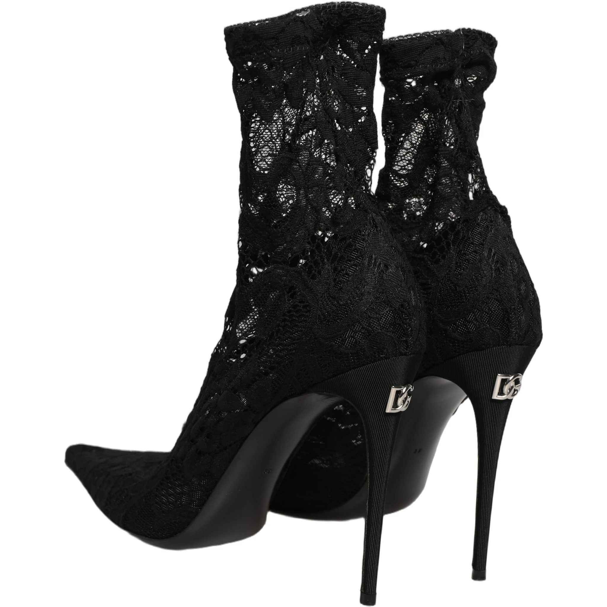 Black Socks Taormina Lace Pumps Boots Shoes