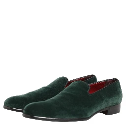 Green Suede Formal Slip On Men Loafers Shoes