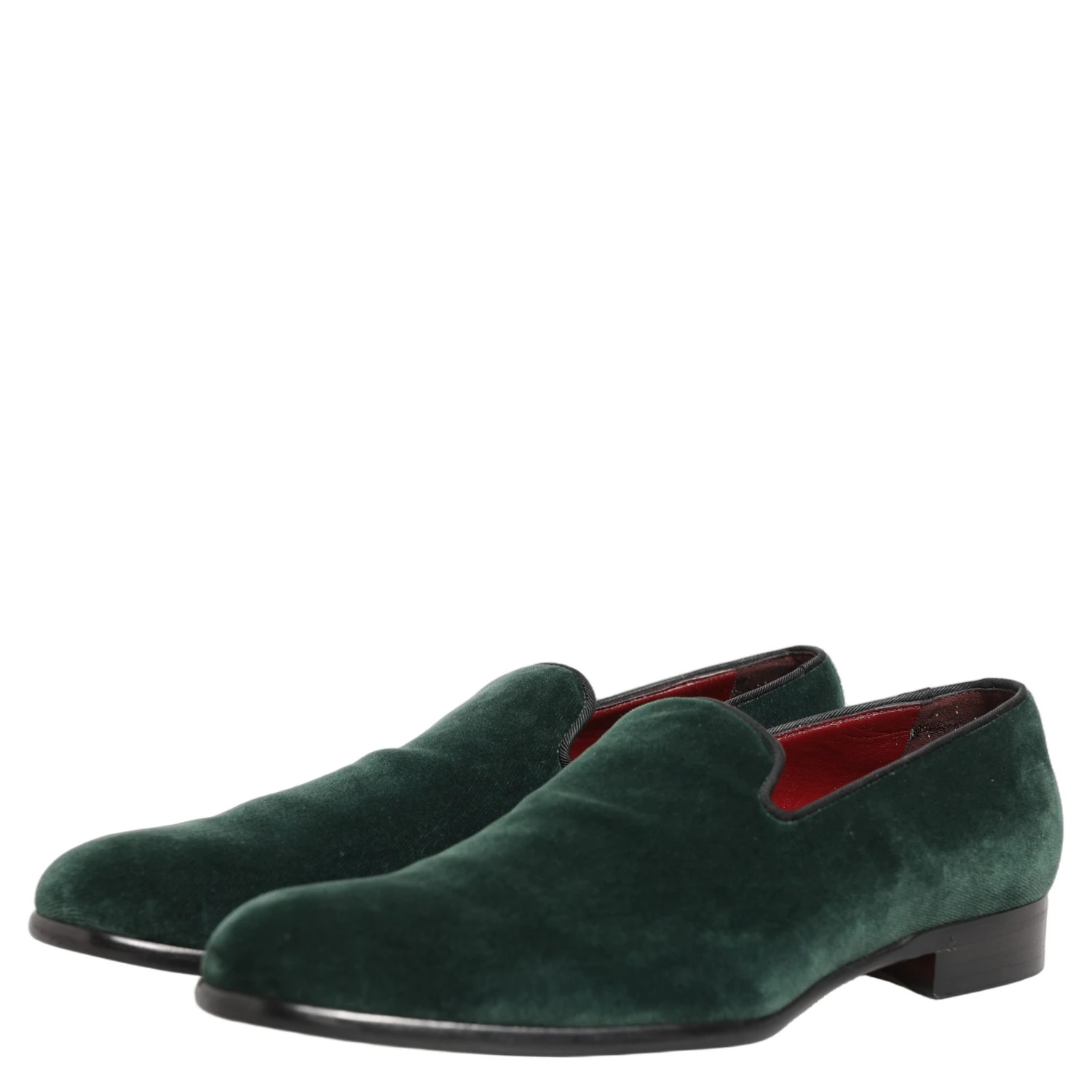 Green Suede Formal Slip On Men Loafers Shoes
