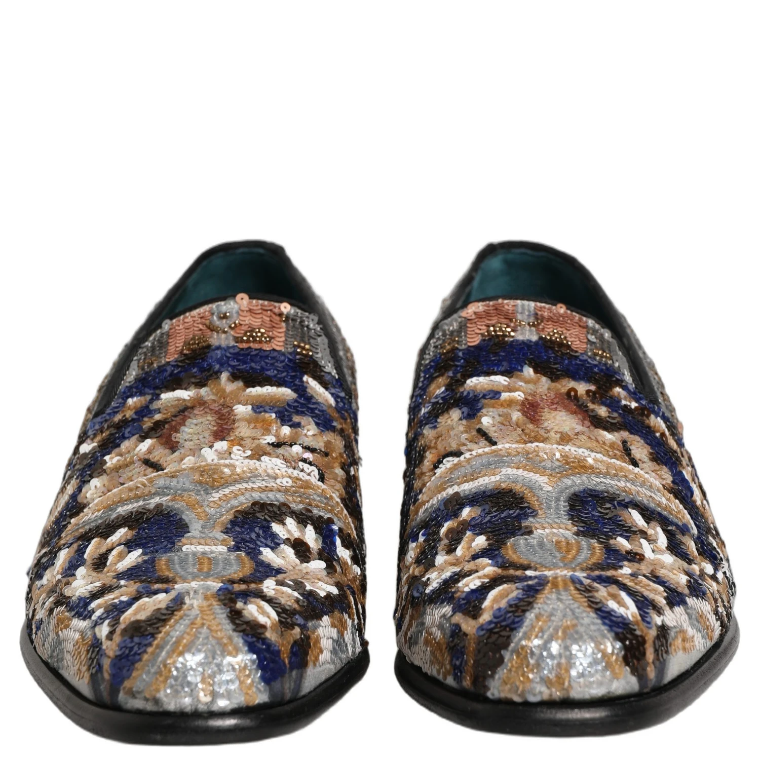Multicolor Embroidered Sequin Loafers Shoes