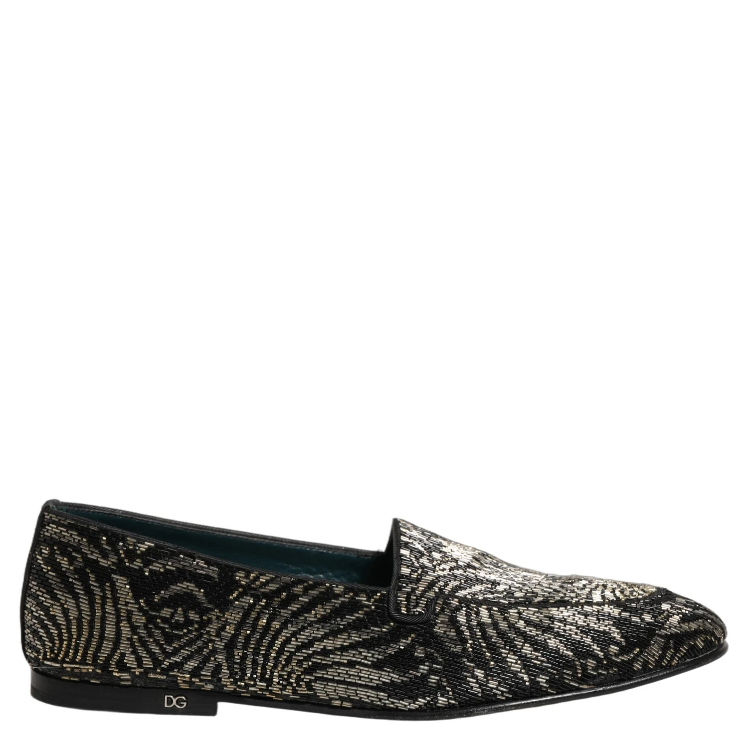 Black Silver Embellished Dress Loafers Shoes