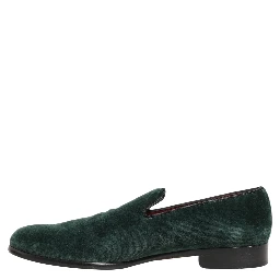 Green Suede Formal Slip On Men Loafers Shoes