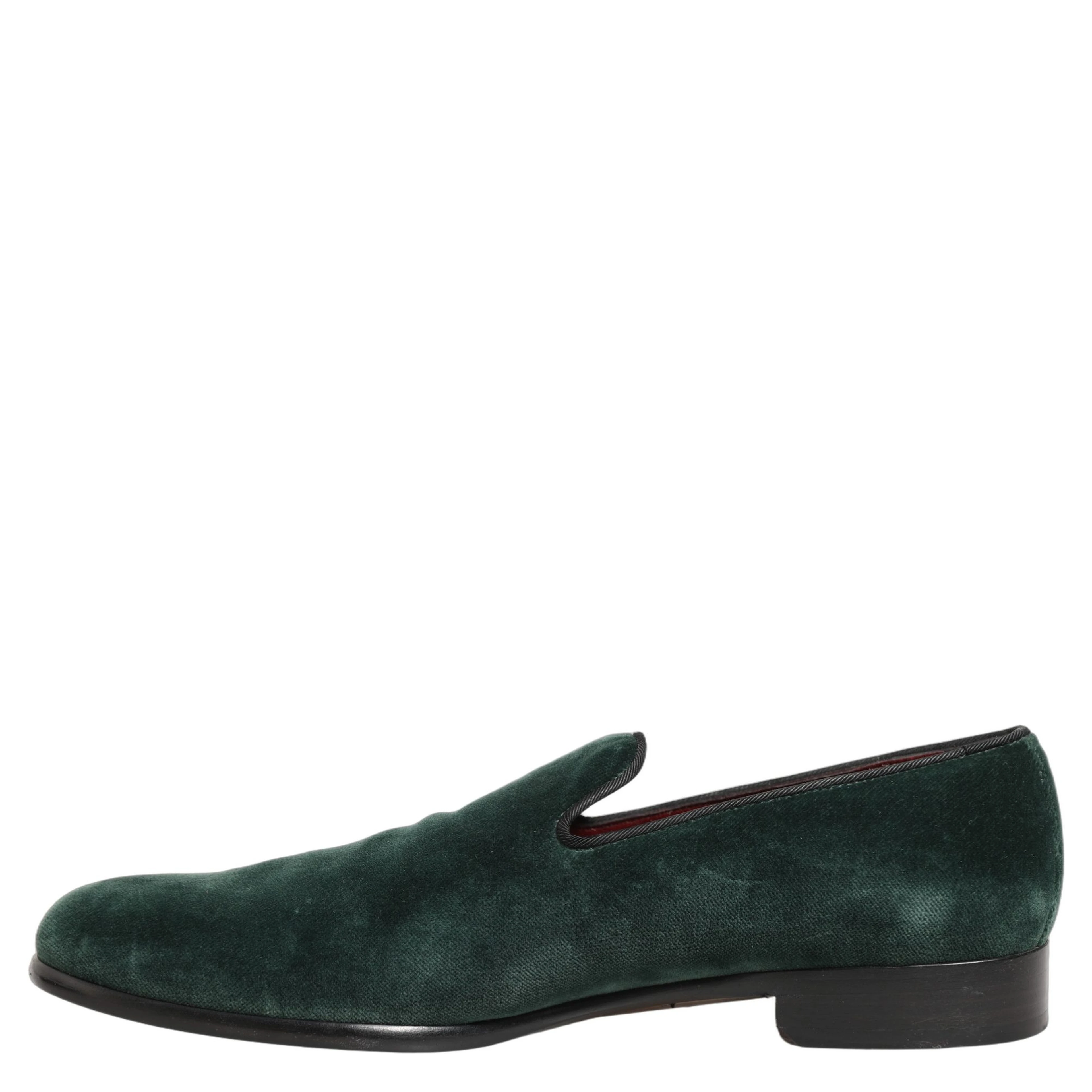 Green Suede Formal Slip On Men Loafers Shoes