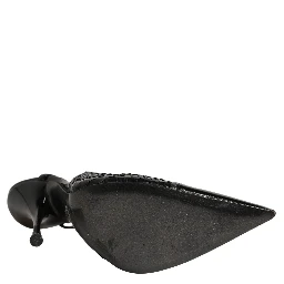 Black Exotic Patent Leather Slingback Pumps Shoes