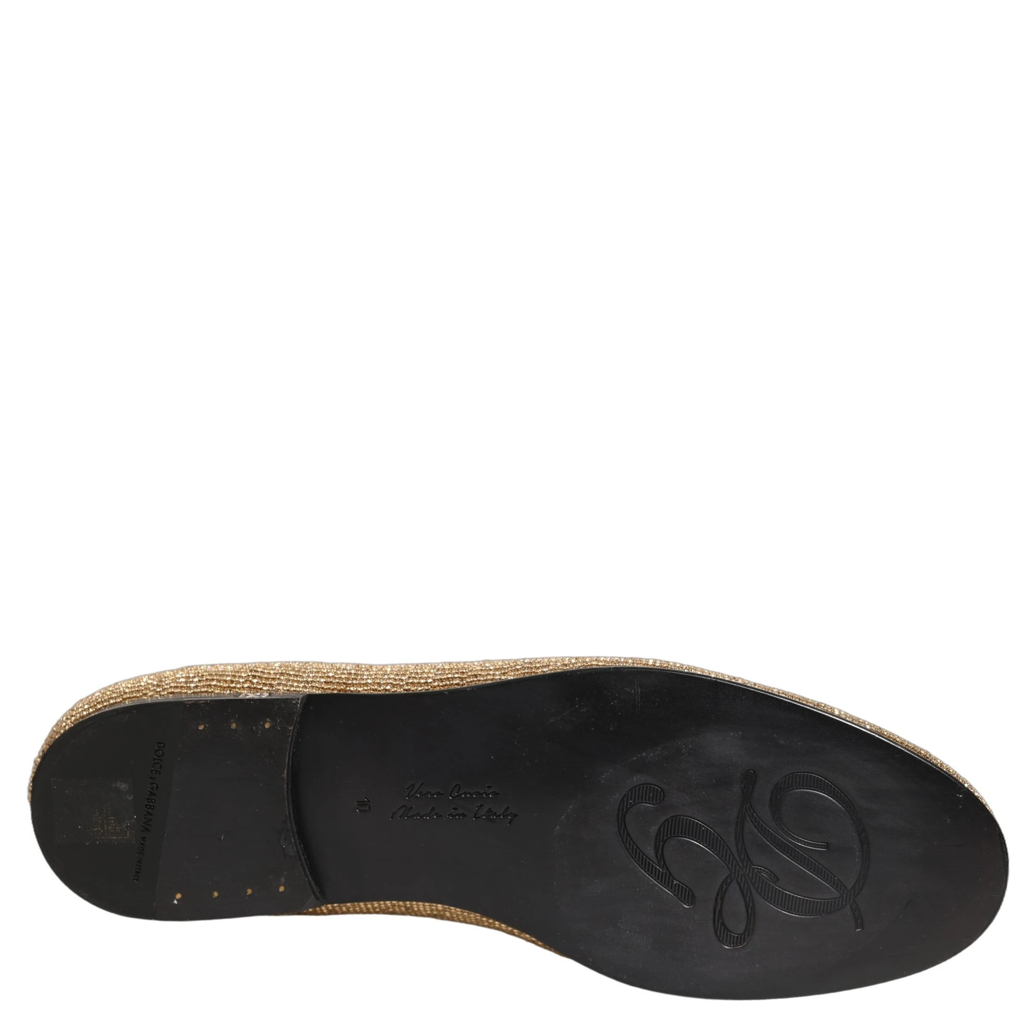 Gold Crystal Embellished Men Loafers Shoes