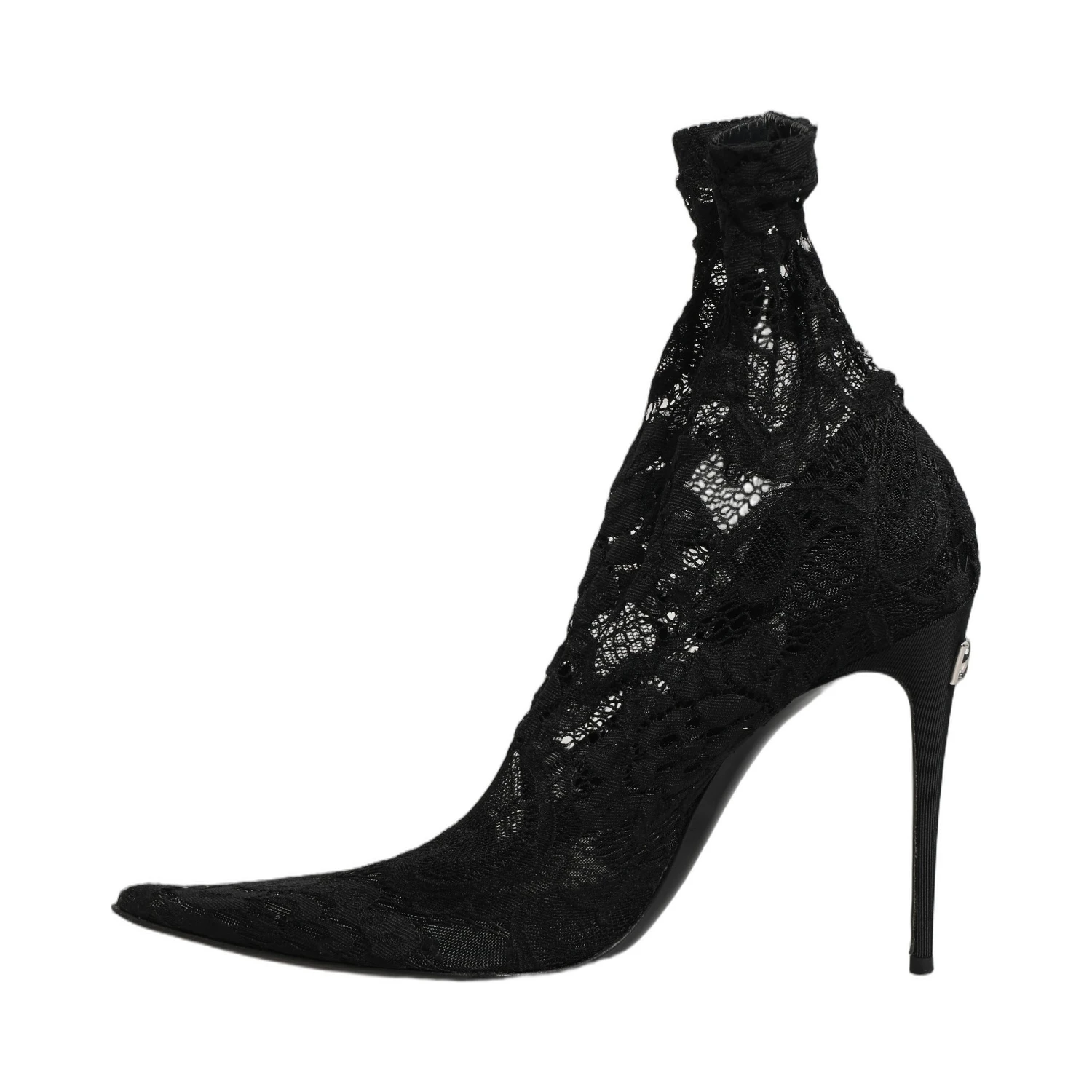 Black Socks Taormina Lace Pumps Boots Shoes