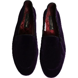 Violet Velvet Slip On Men Flats Loafers Shoes
