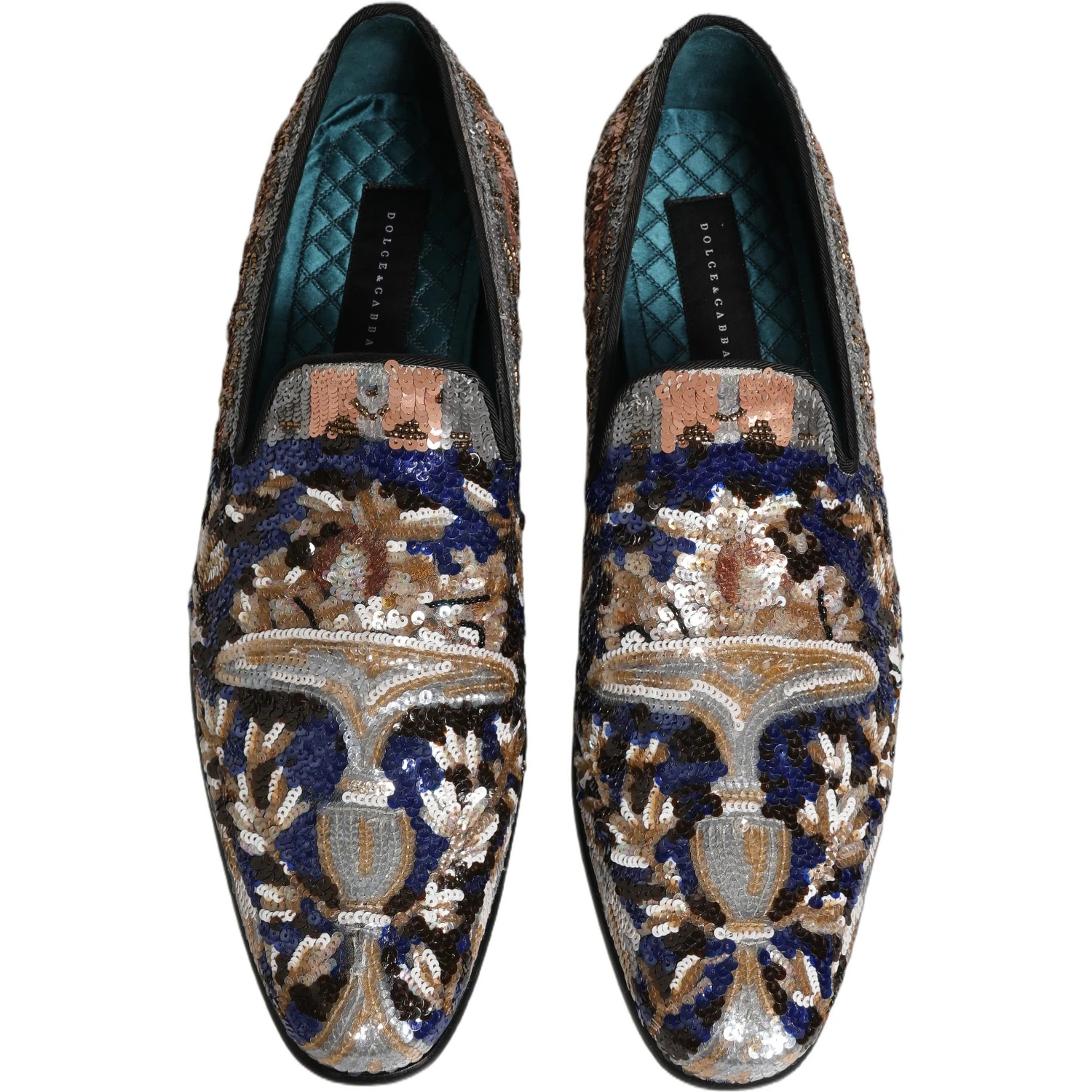Multicolor Embroidered Sequin Loafers Shoes