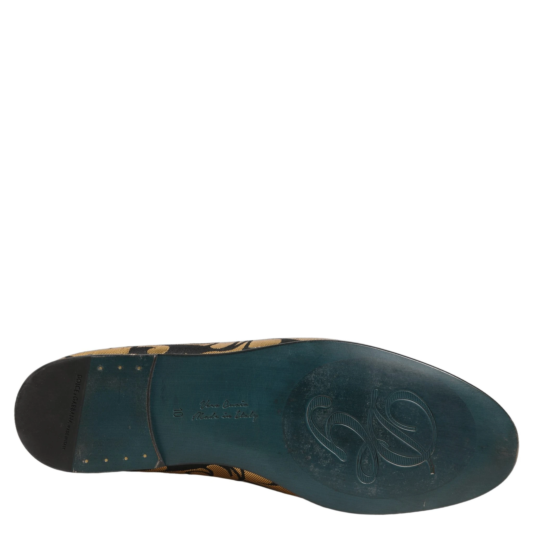 Black Gold Floral Jacquard Dress Loafers Shoes