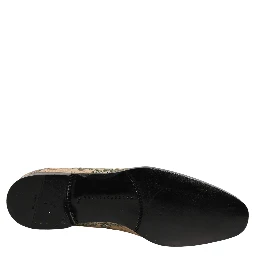 Beige Sequin Embroidery Dress Loafers Shoes