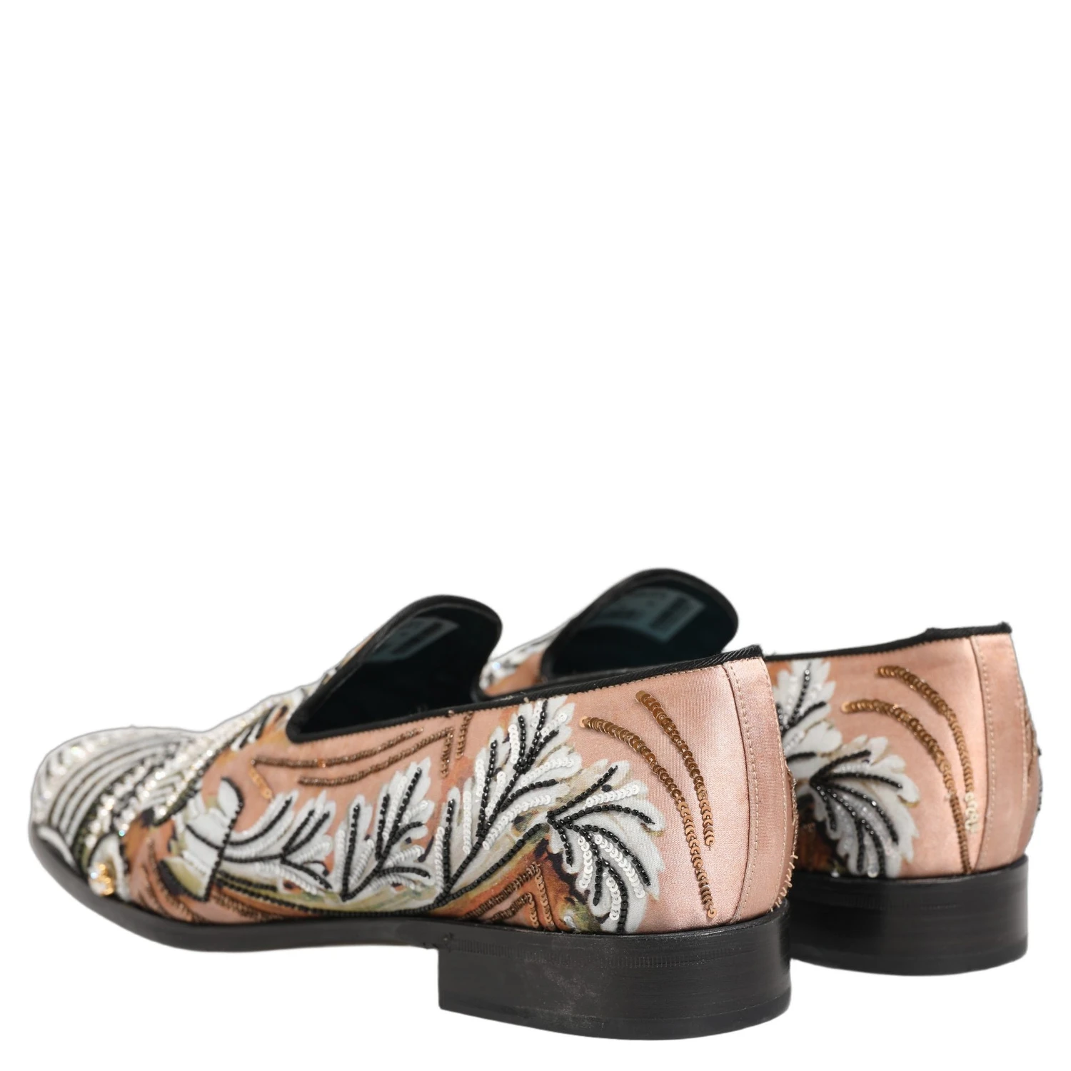 Multicolor Brocade Sequin Dress Loafers Shoes