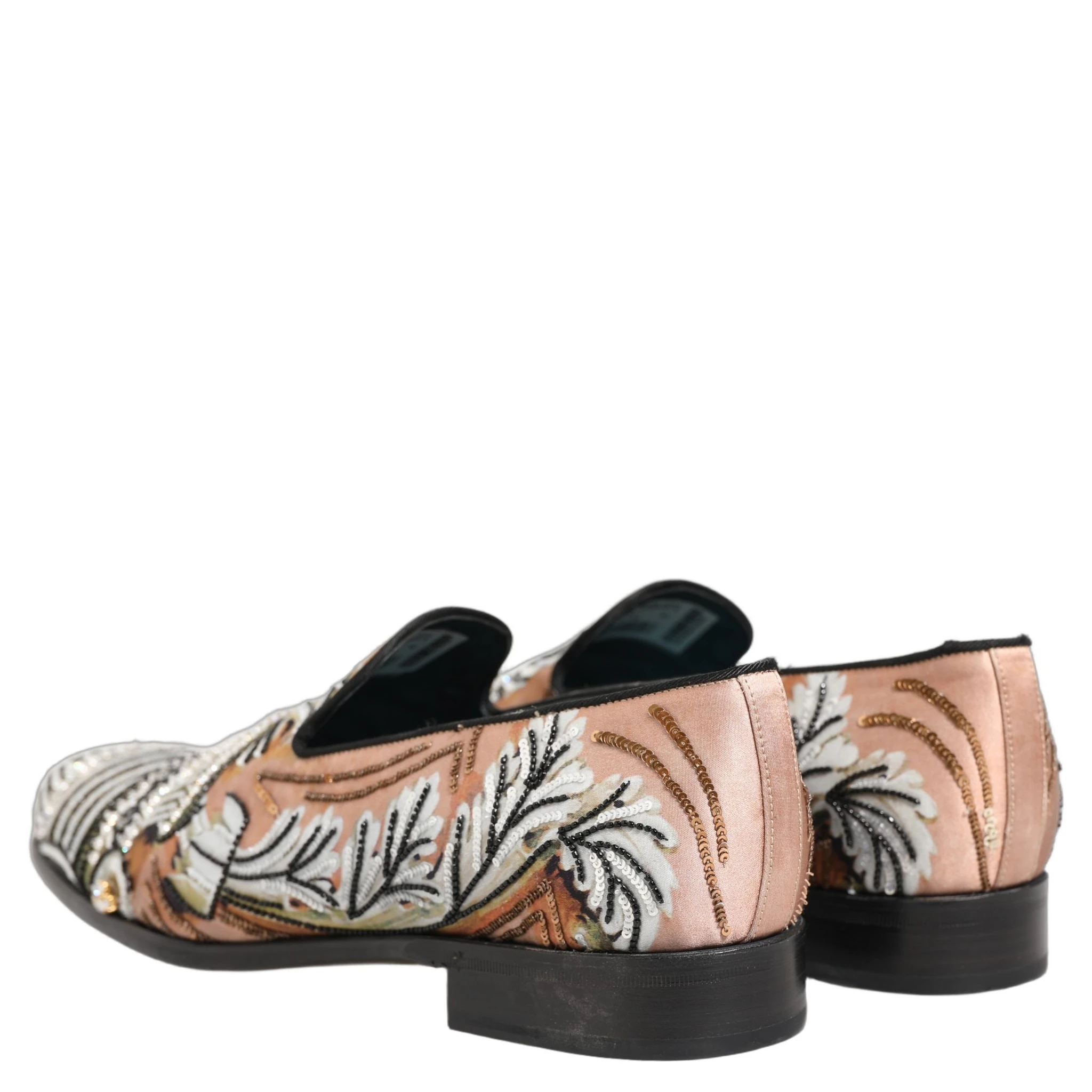 Multicolor Brocade Sequin Dress Loafers Shoes